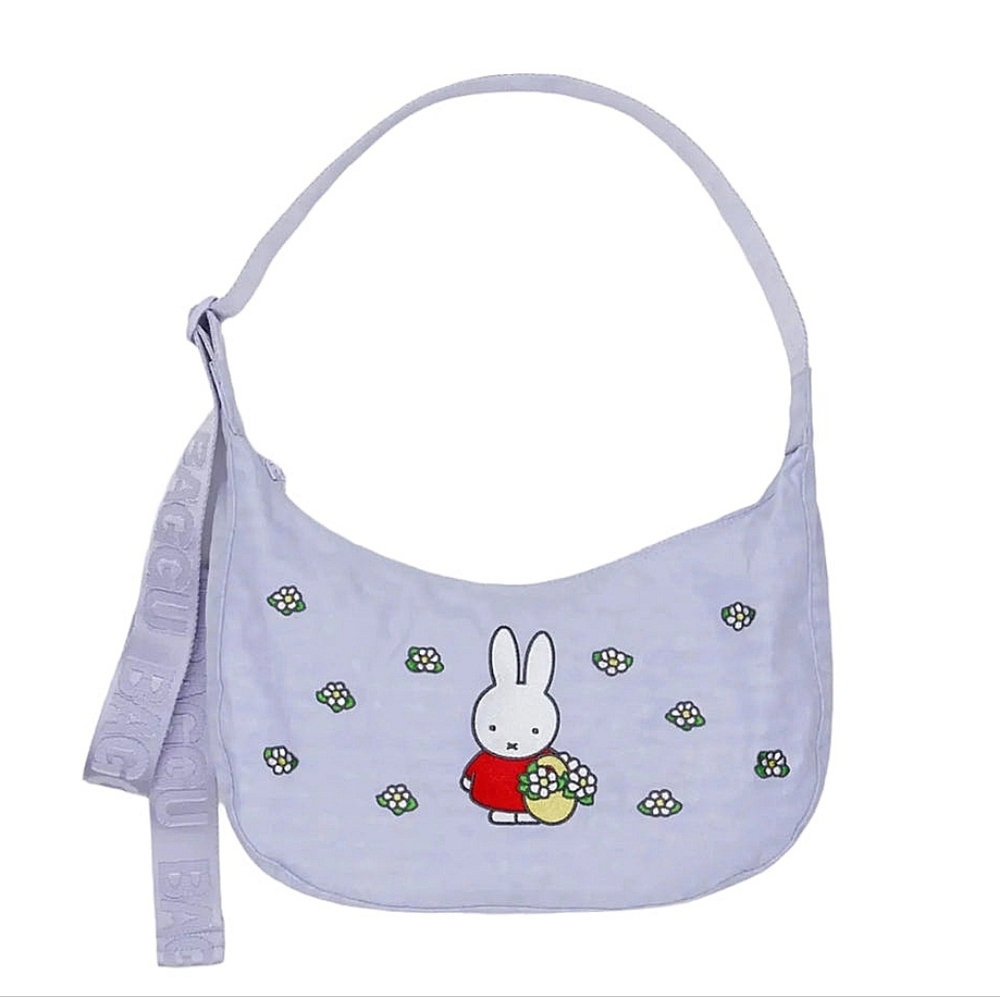 *NWT* BAGGU X MIFFY Daisy Miffy Medium Nylon Crescent Bag